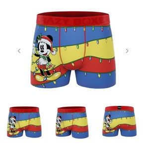 Crazy Boxer Disney Mickey Christmas Men’s Boxer Briefs Size S